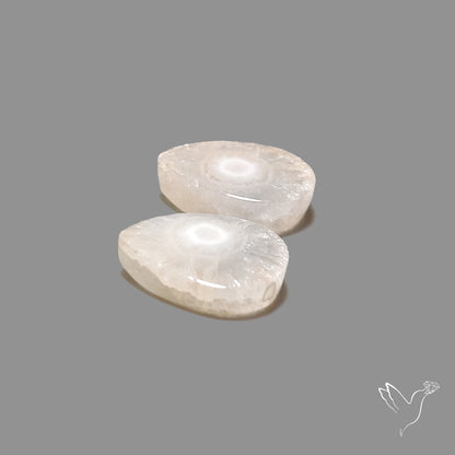 Solar Quartz Stalactite Slice Pair