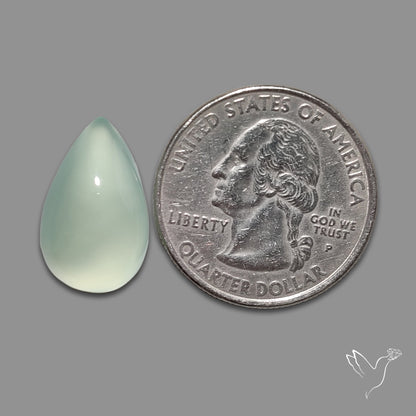 Aqua Chalcedony Cabochon Gemmy Blue-Green Aqua