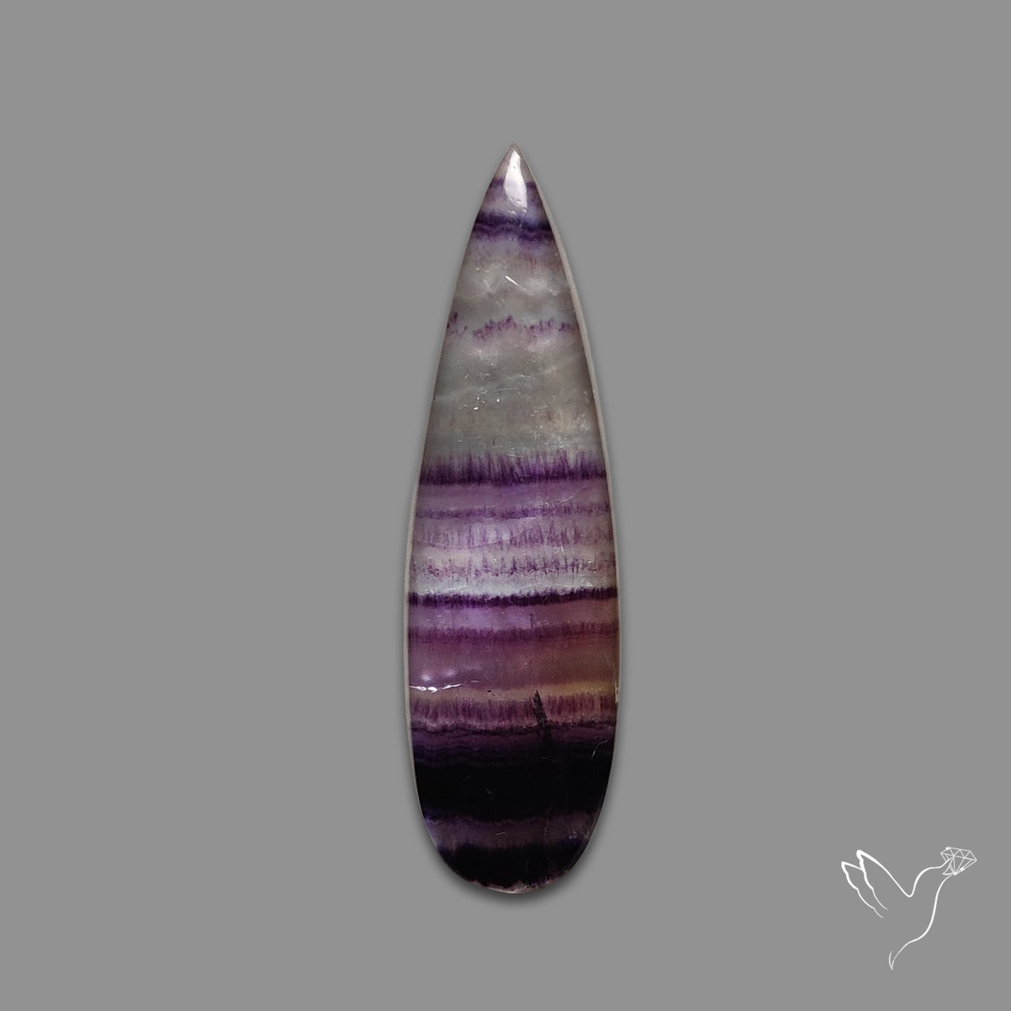 Purple Flourite With Mother Of Pearl Doublet