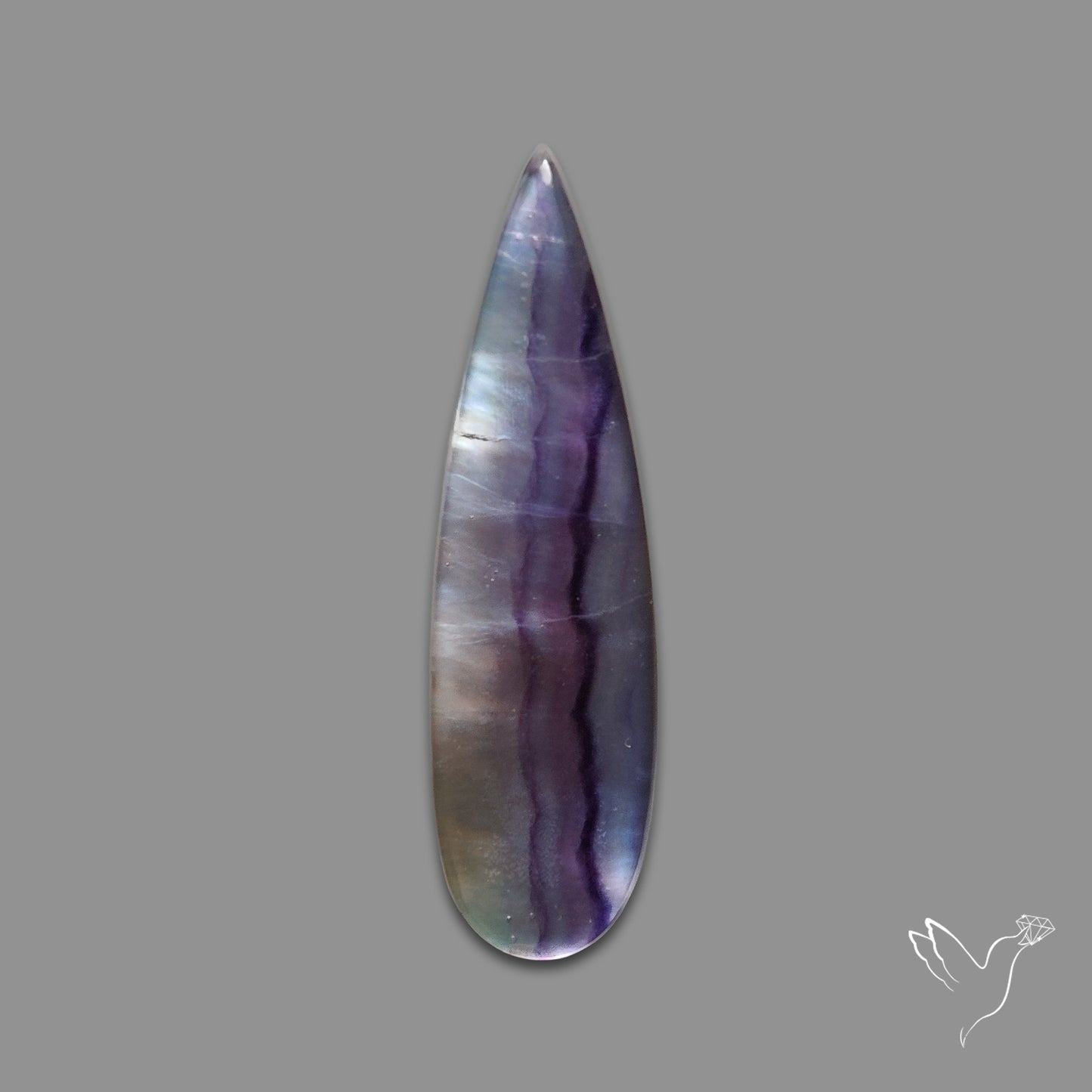 Purple Flourite With Mother Of Pearl Doublet