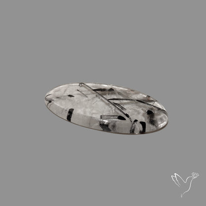 Black Tourmalinated Quartz Cabochon