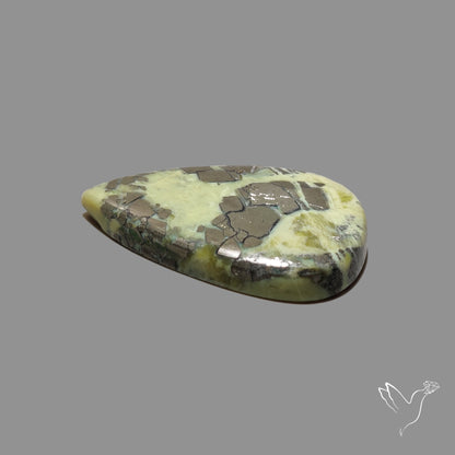 Pyrite in Serpentine Cabochon