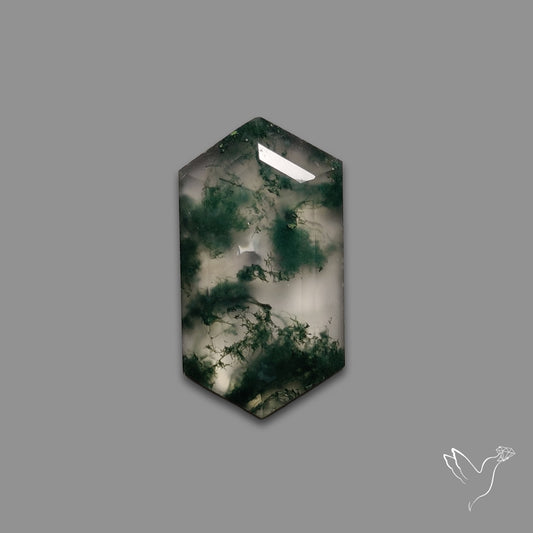 Step Cut Moss Agate