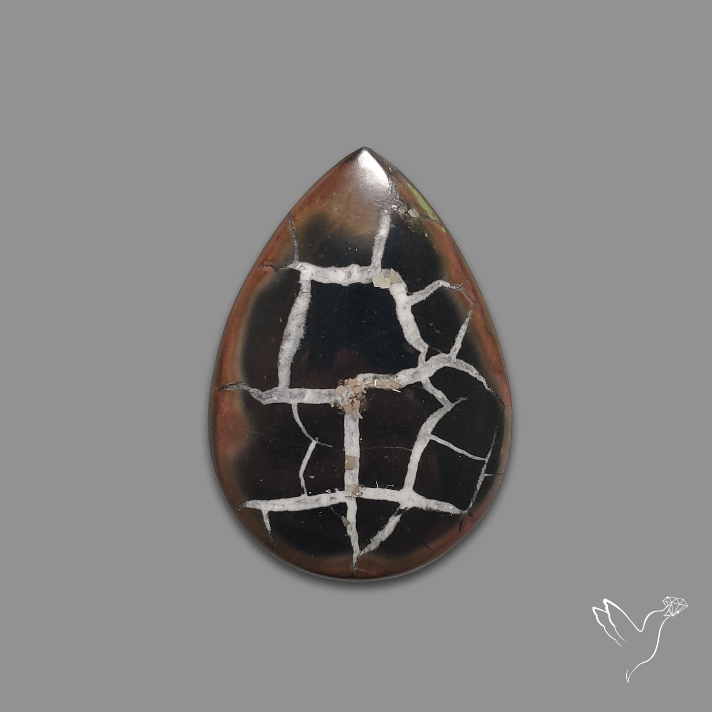Black Septarian Fossil Cabochon
