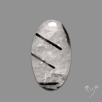 Black Tourmalinated Quartz Cabochon