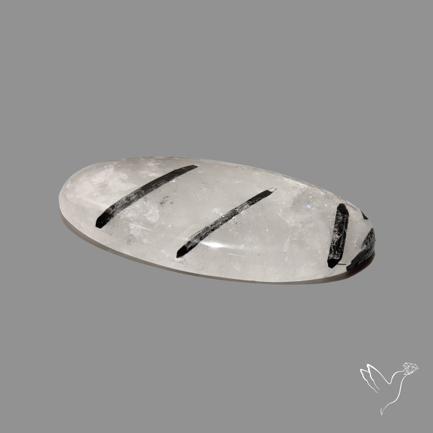 Black Tourmalinated Quartz Cabochon