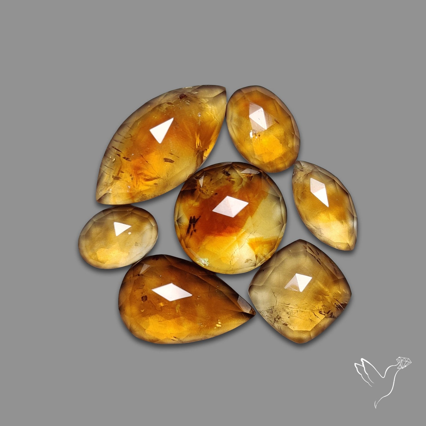 Rose Cut Citrine Lot