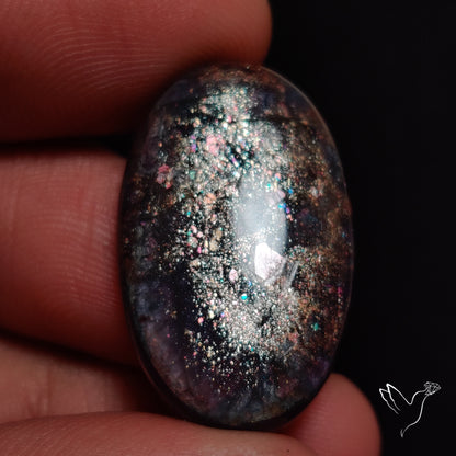 Bloodshot Iolite In Sunstone Cabochon