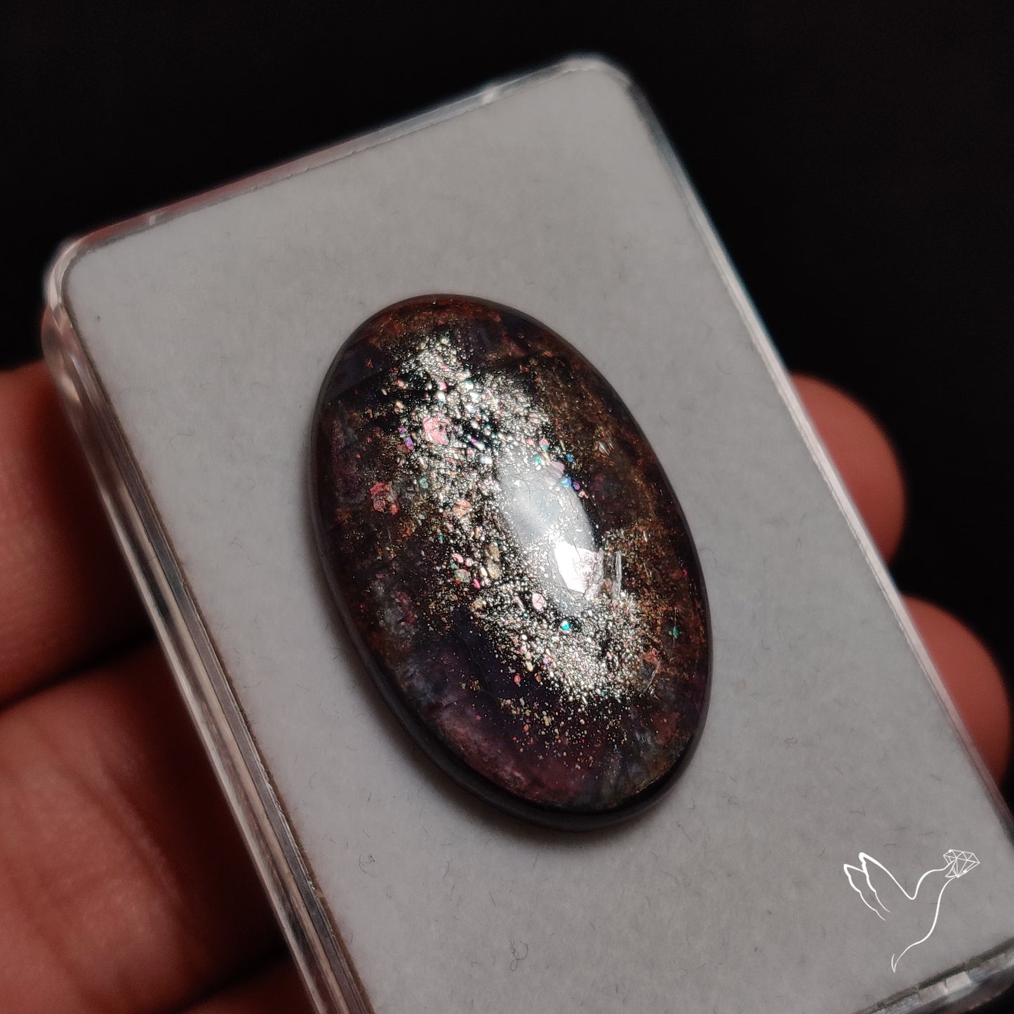 Bloodshot Iolite In Sunstone Cabochon