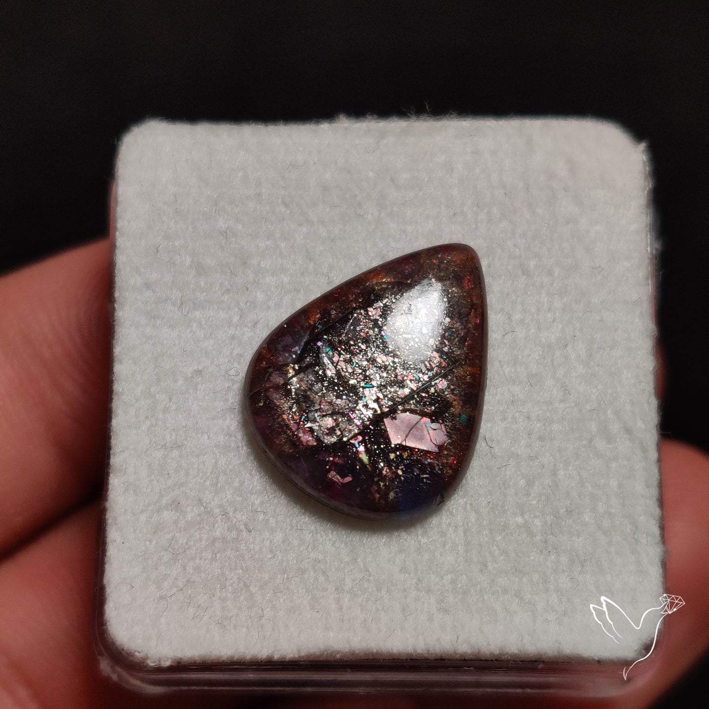 Bloodshot Iolite In Sunstone Cabochon