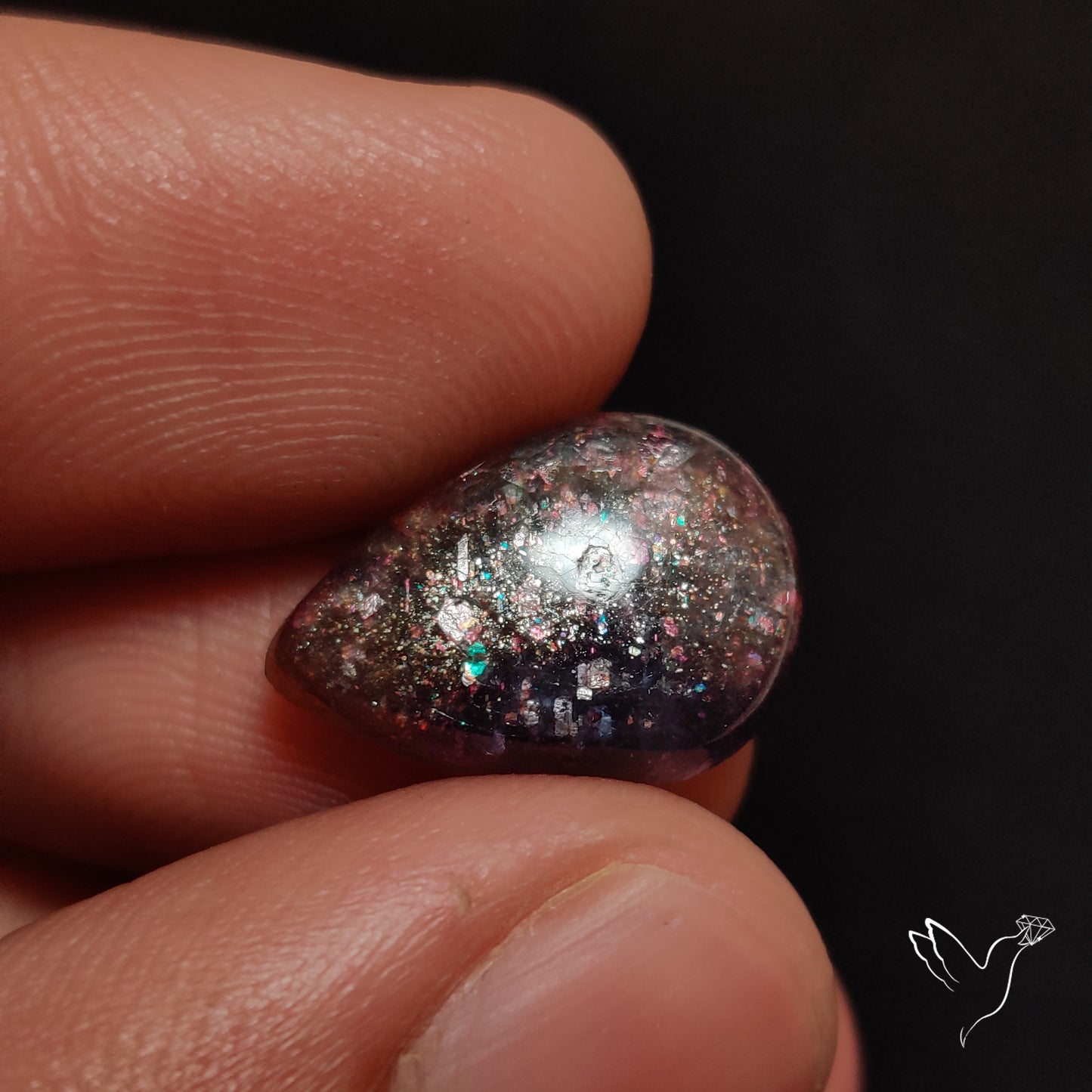 Bloodshot Iolite In Sunstone Cabochon