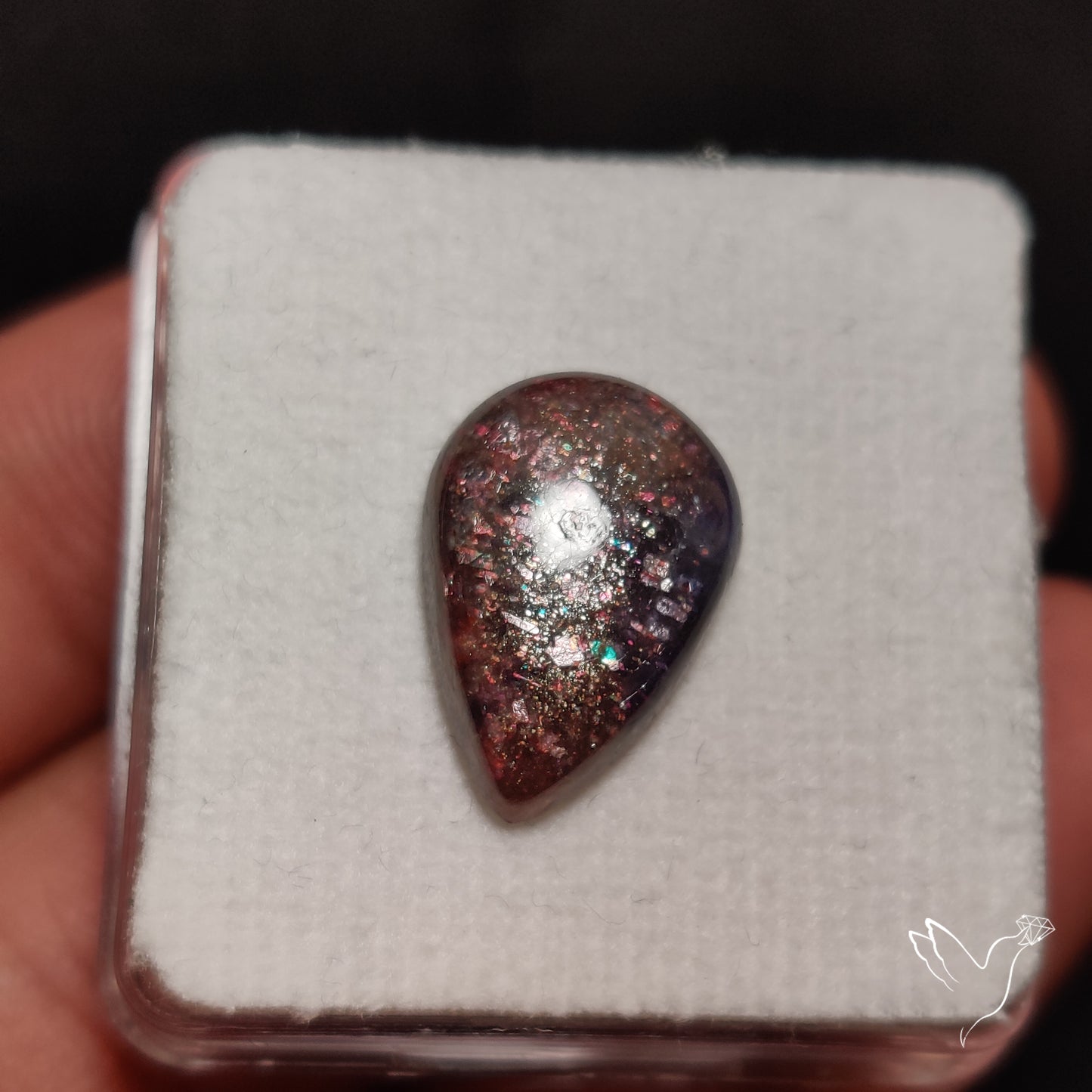 Bloodshot Iolite In Sunstone Cabochon