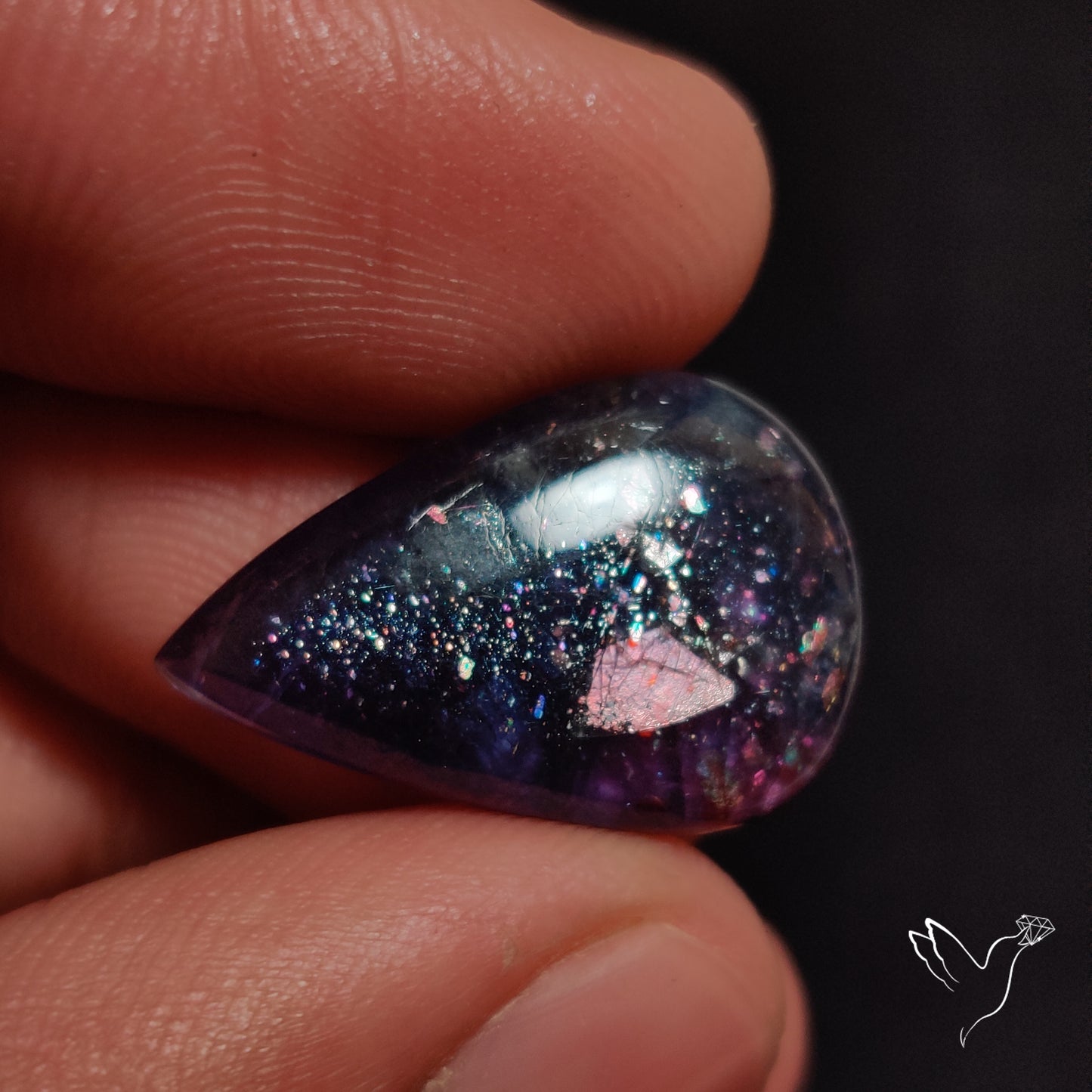 Bloodshot Iolite In Sunstone Cabochon