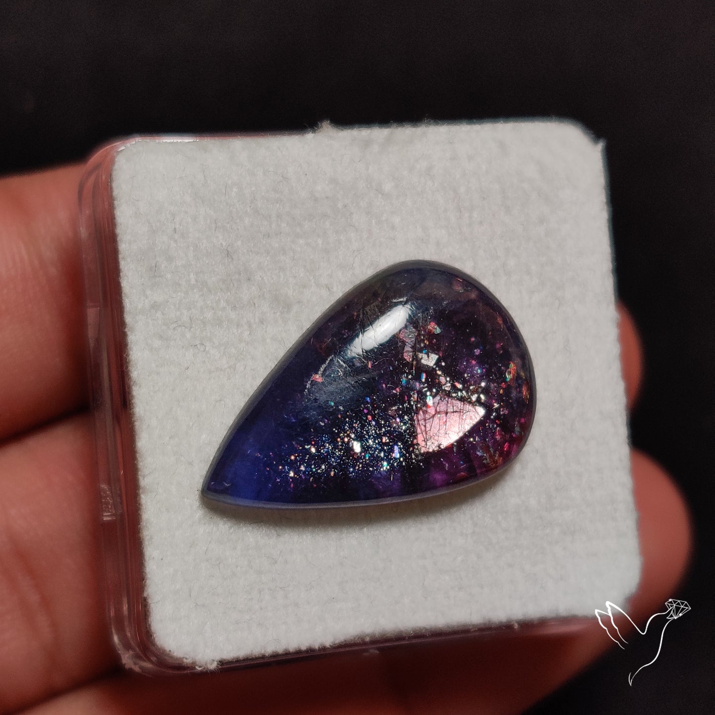 Bloodshot Iolite In Sunstone Cabochon