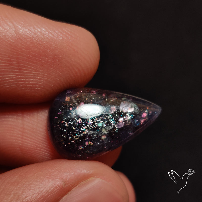 Bloodshot Iolite In Sunstone Cabochon
