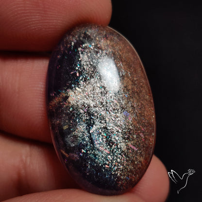 Bloodshot Iolite In Sunstone Cabochon