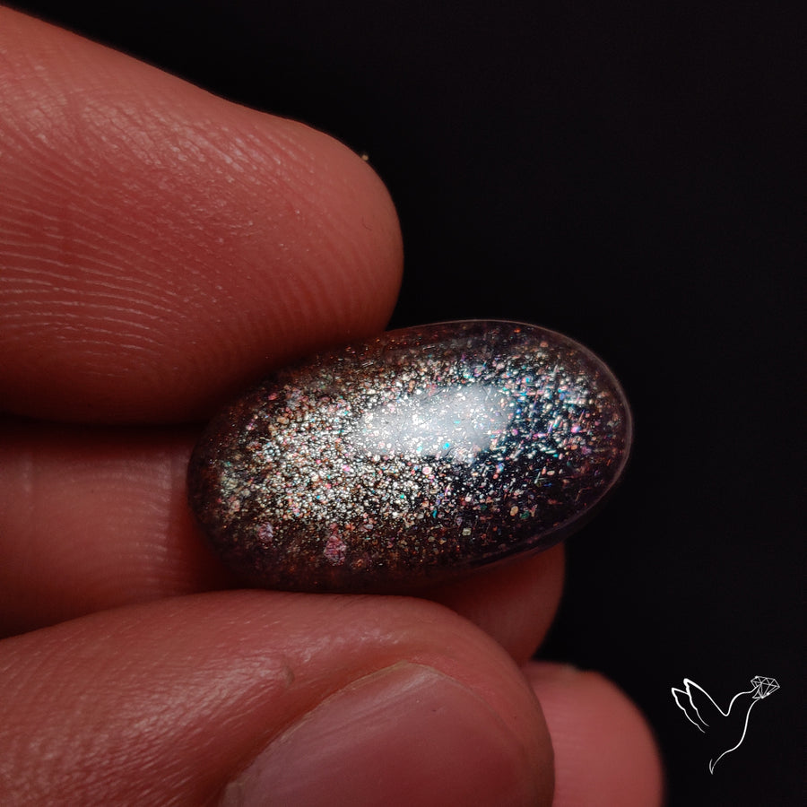 Bloodshot Iolite In Sunstone Cabochon