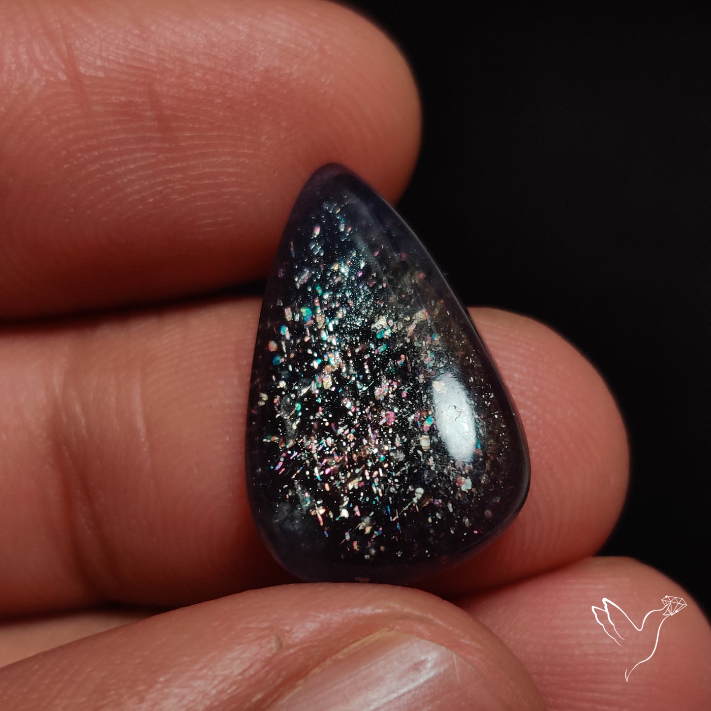 Bloodshot Iolite In Sunstone Cabochon