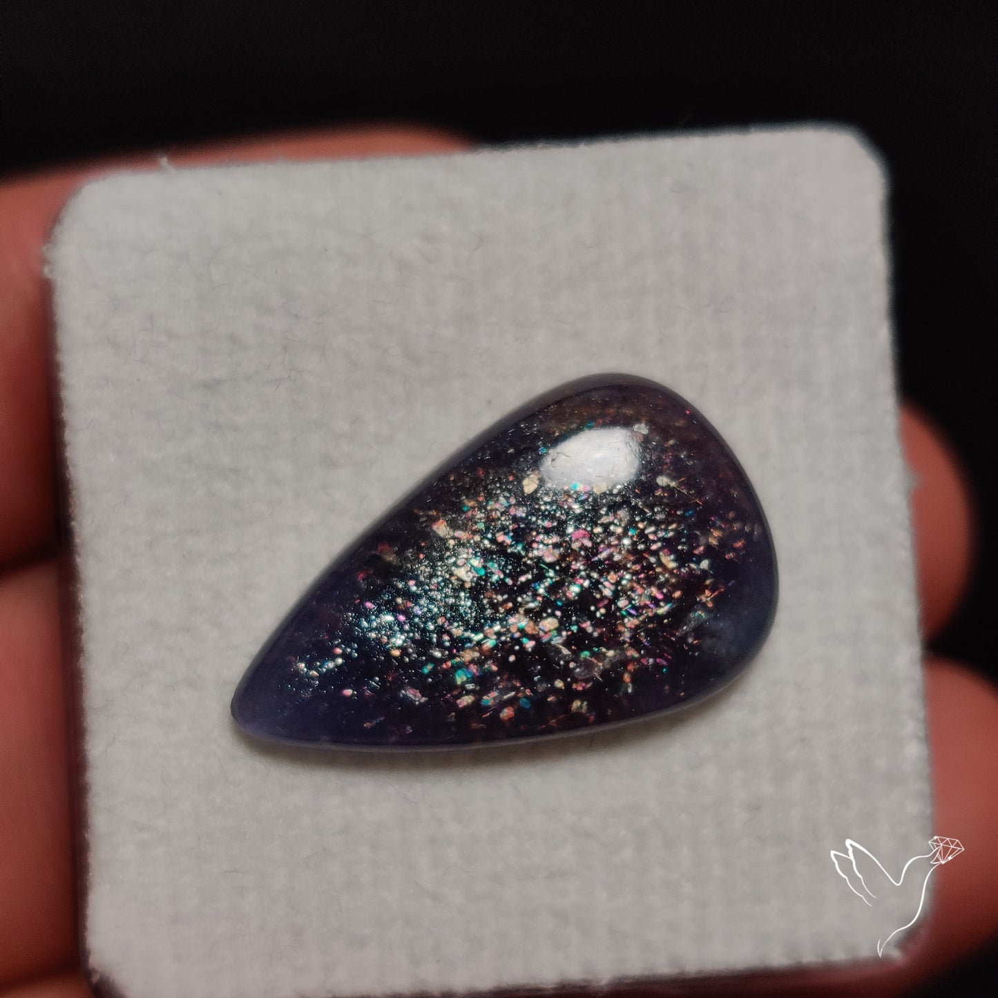Bloodshot Iolite In Sunstone Cabochon