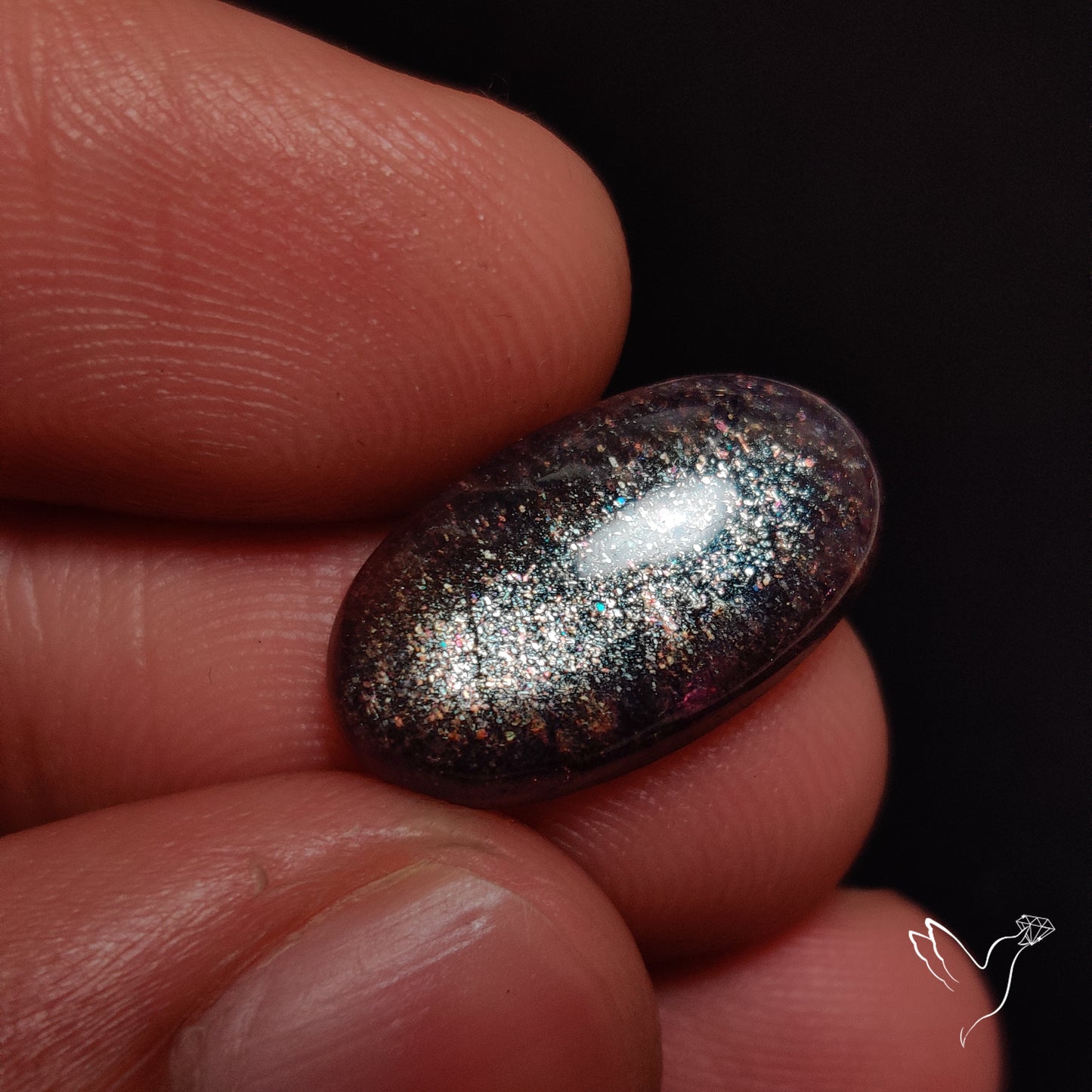 Bloodshot Iolite In Sunstone Cabochon