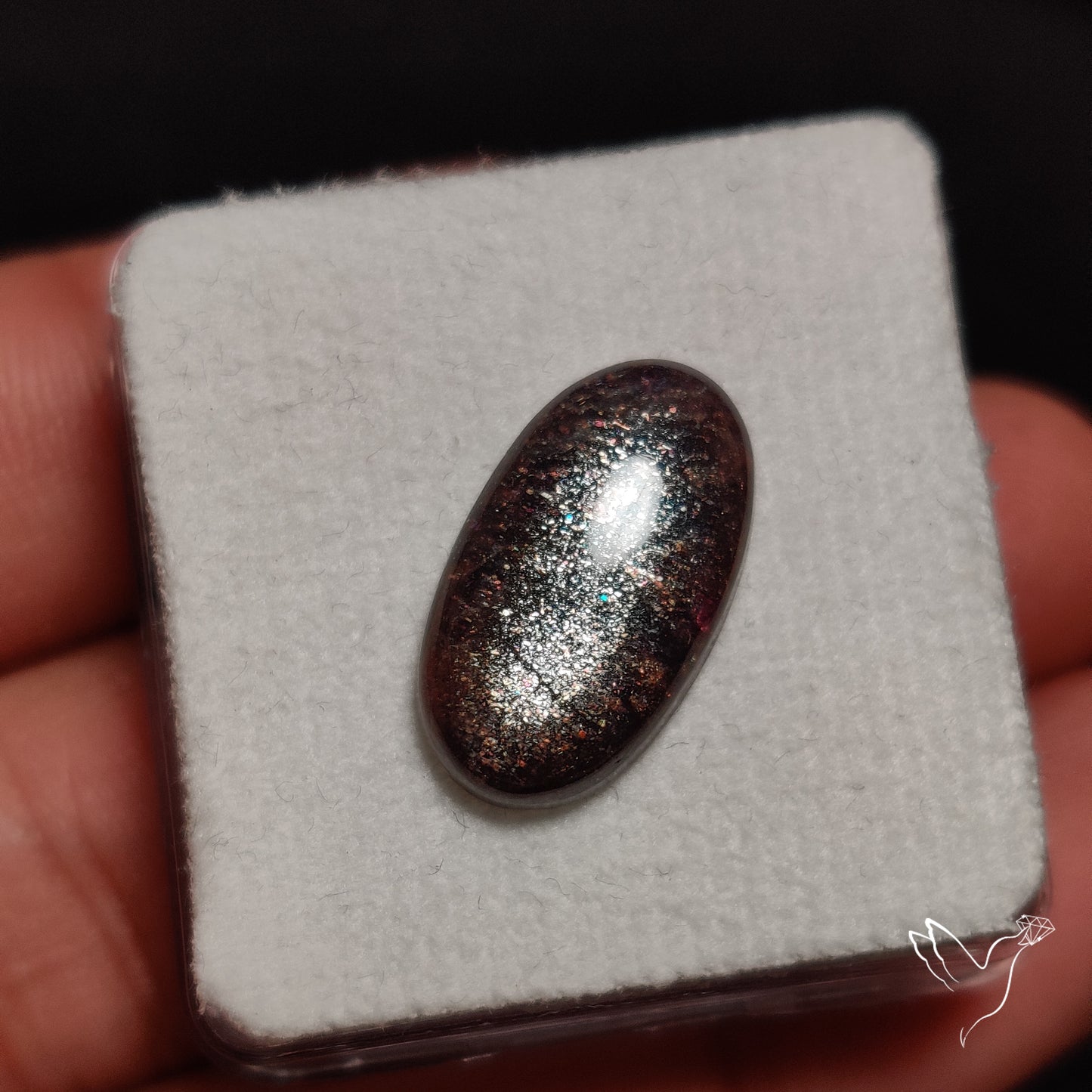 Bloodshot Iolite In Sunstone Cabochon