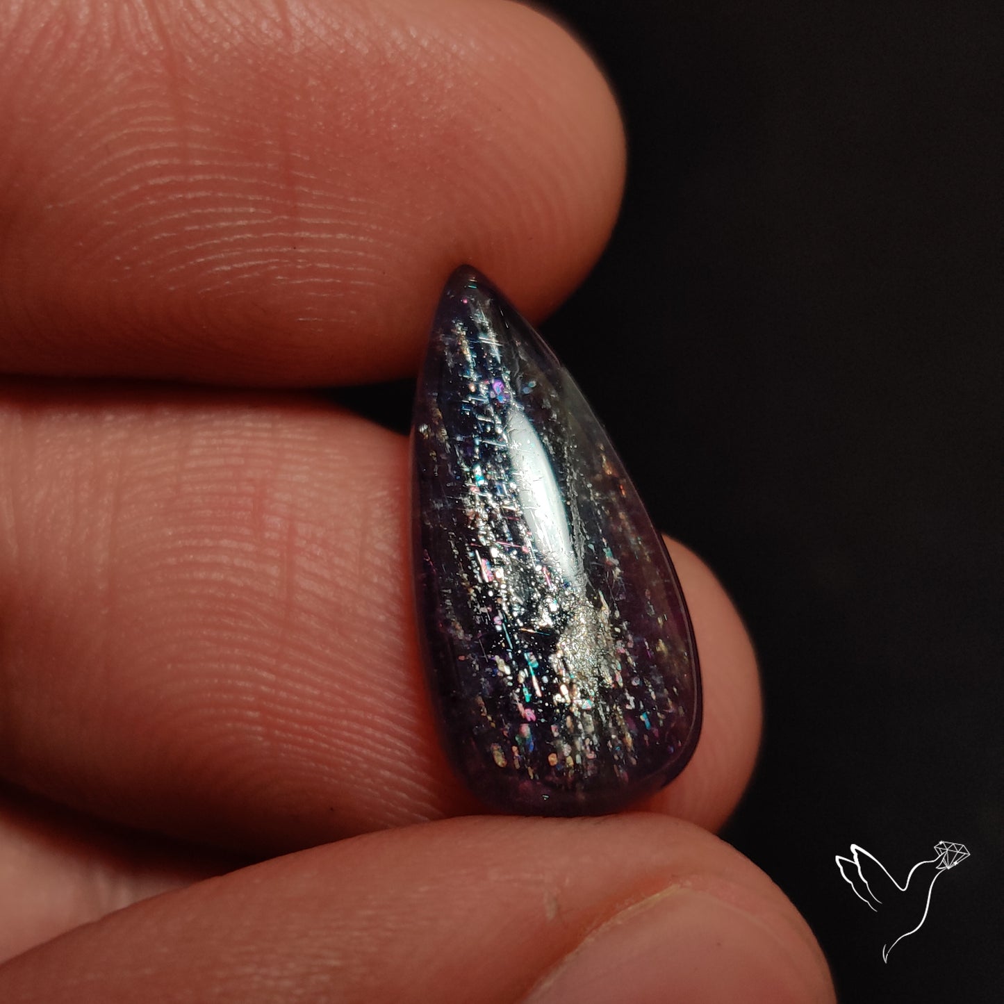 Bloodshot Iolite In Sunstone Cabochon