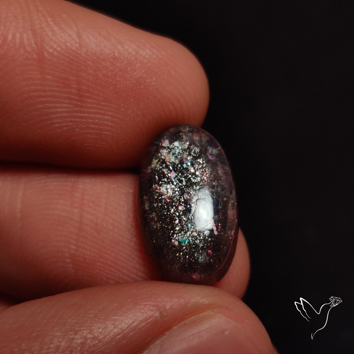 Bloodshot Iolite In Sunstone Cabochon