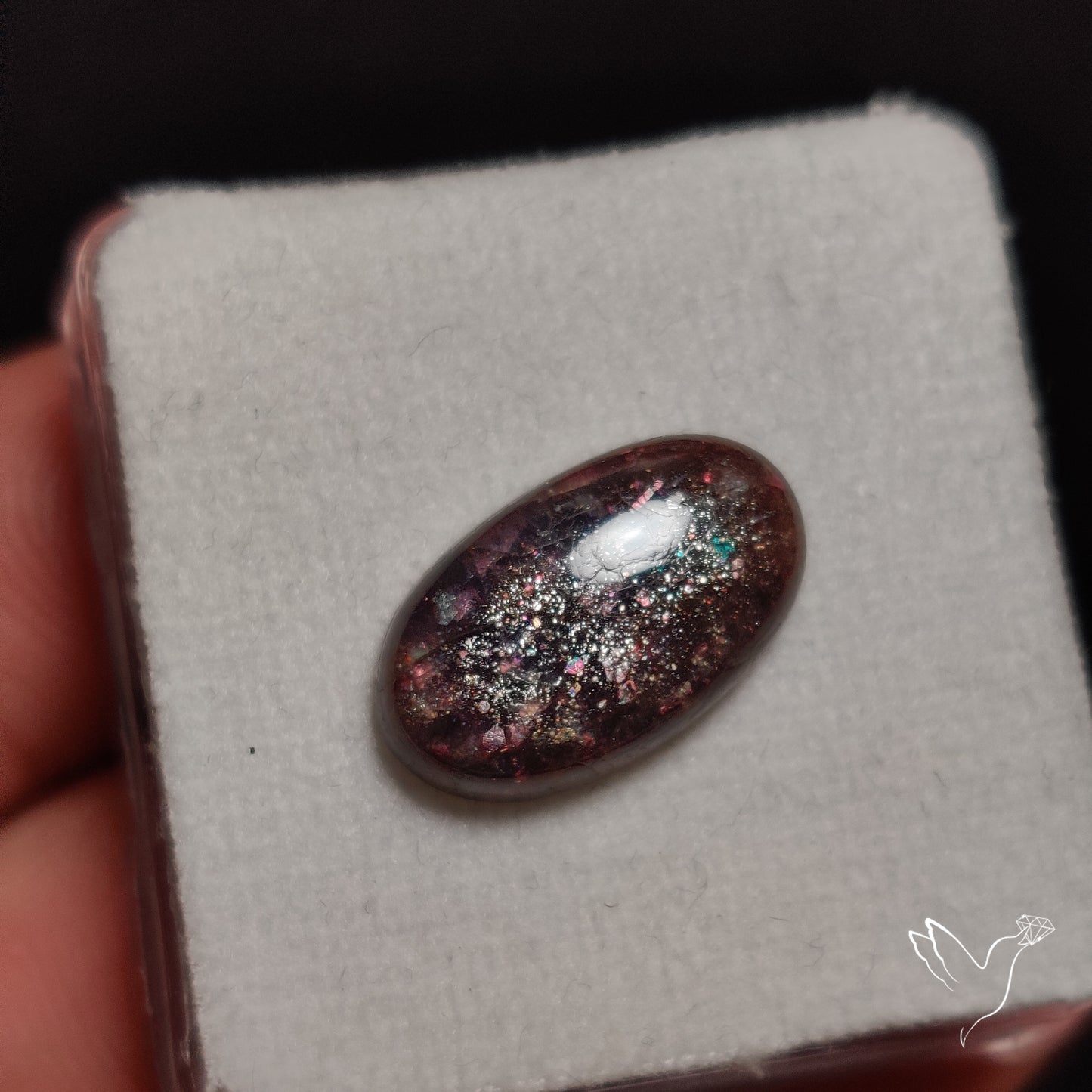 Bloodshot Iolite In Sunstone Cabochon