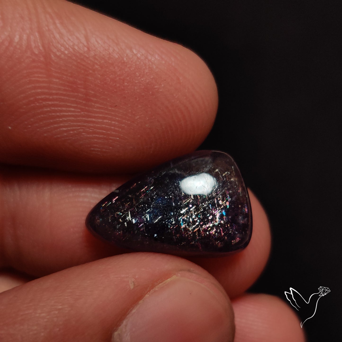Bloodshot Iolite In Sunstone Cabochon