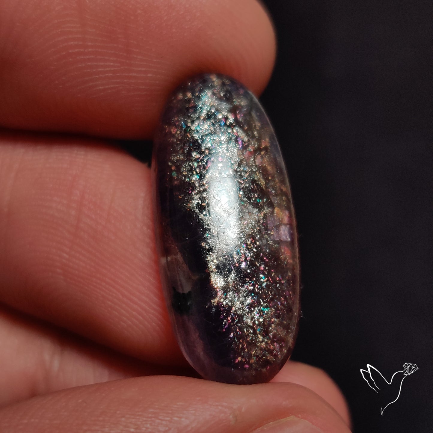 Bloodshot Iolite In Sunstone Cabochon