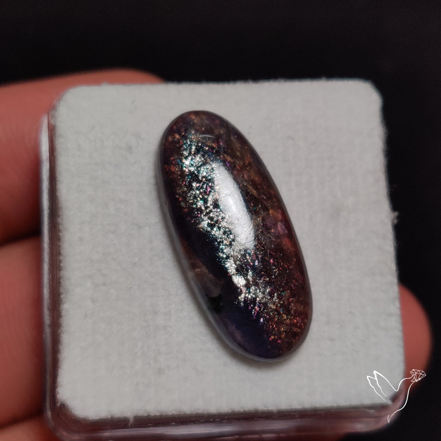 Bloodshot Iolite In Sunstone Cabochon