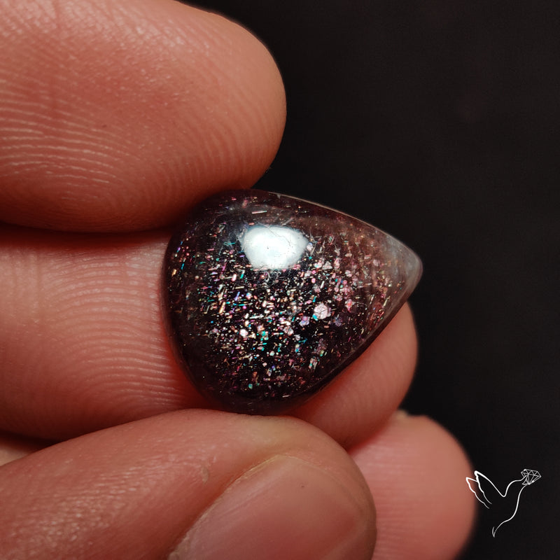 Bloodshot Iolite In Sunstone Cabochon