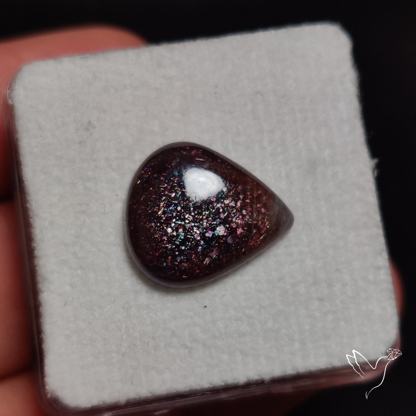 Bloodshot Iolite In Sunstone Cabochon