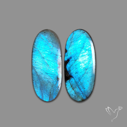 Buy Blue Labradorite Cabochon Pair N46475 Online at GemstonesForSale