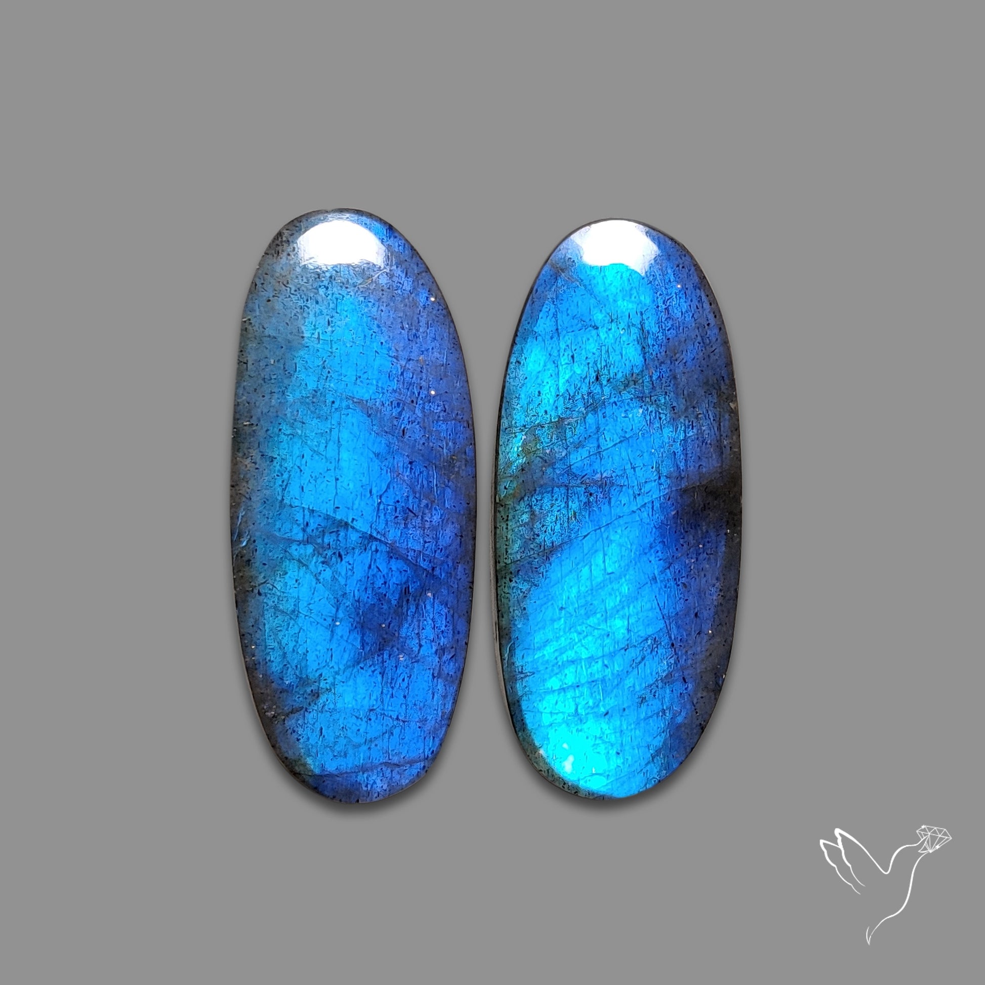 Buy Blue Labradorite Cabochon Pair N46476 Online at GemstonesForSale