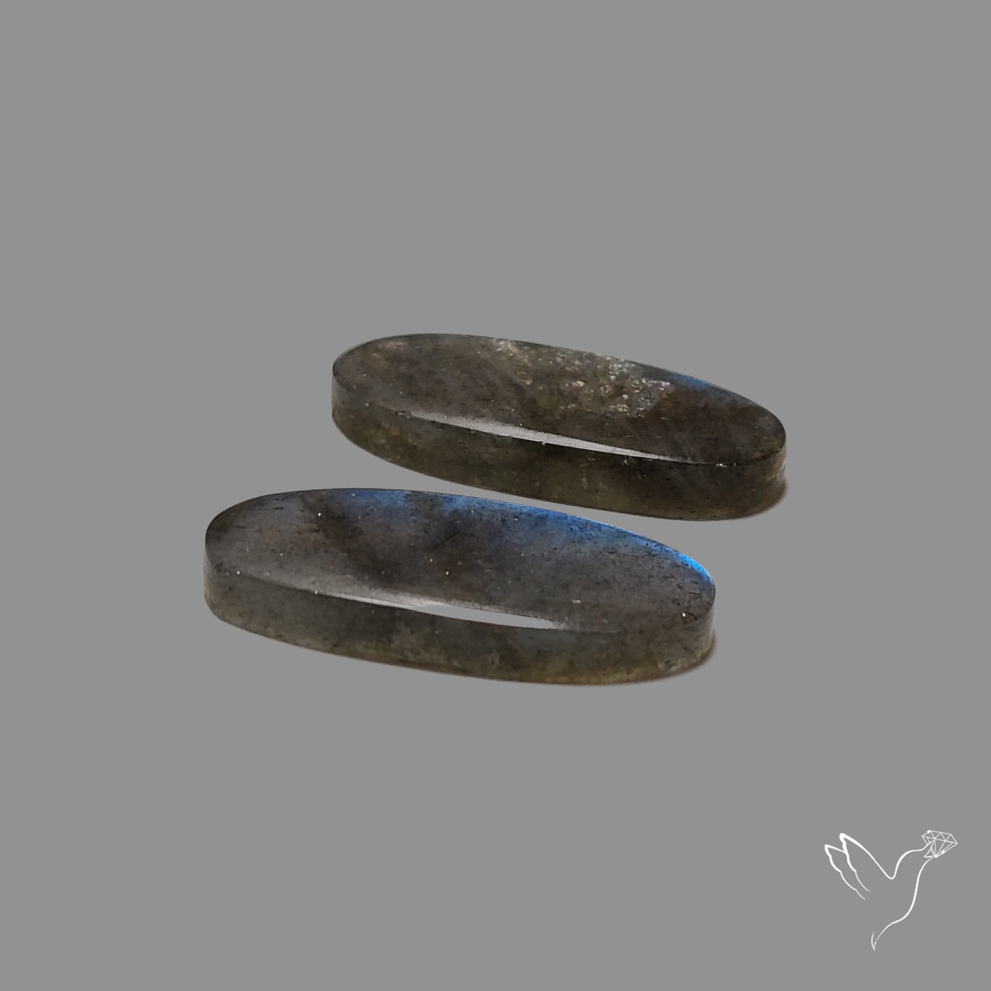 Blue Labradorite Cabochon Pair