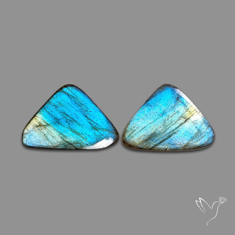 Blue Labradorite Cabochon Pair