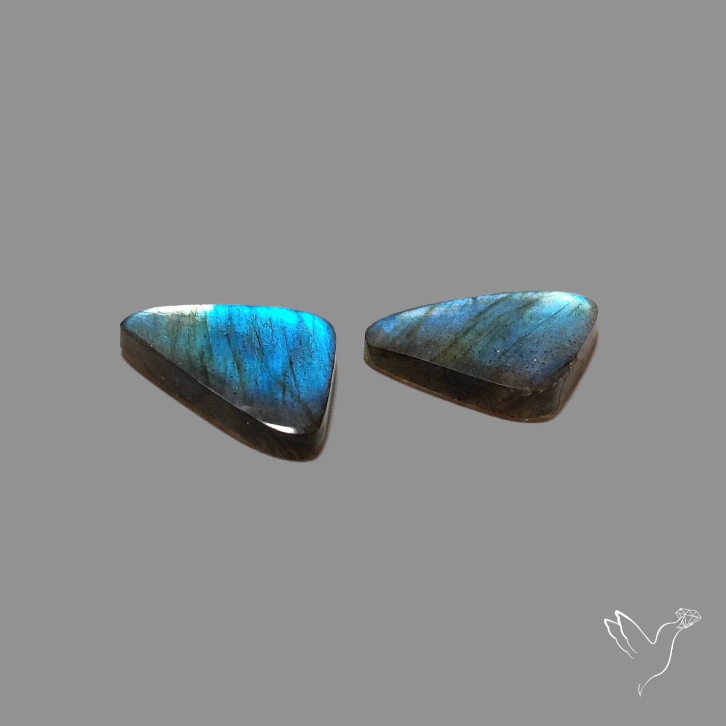 Blue Labradorite Cabochon Pair