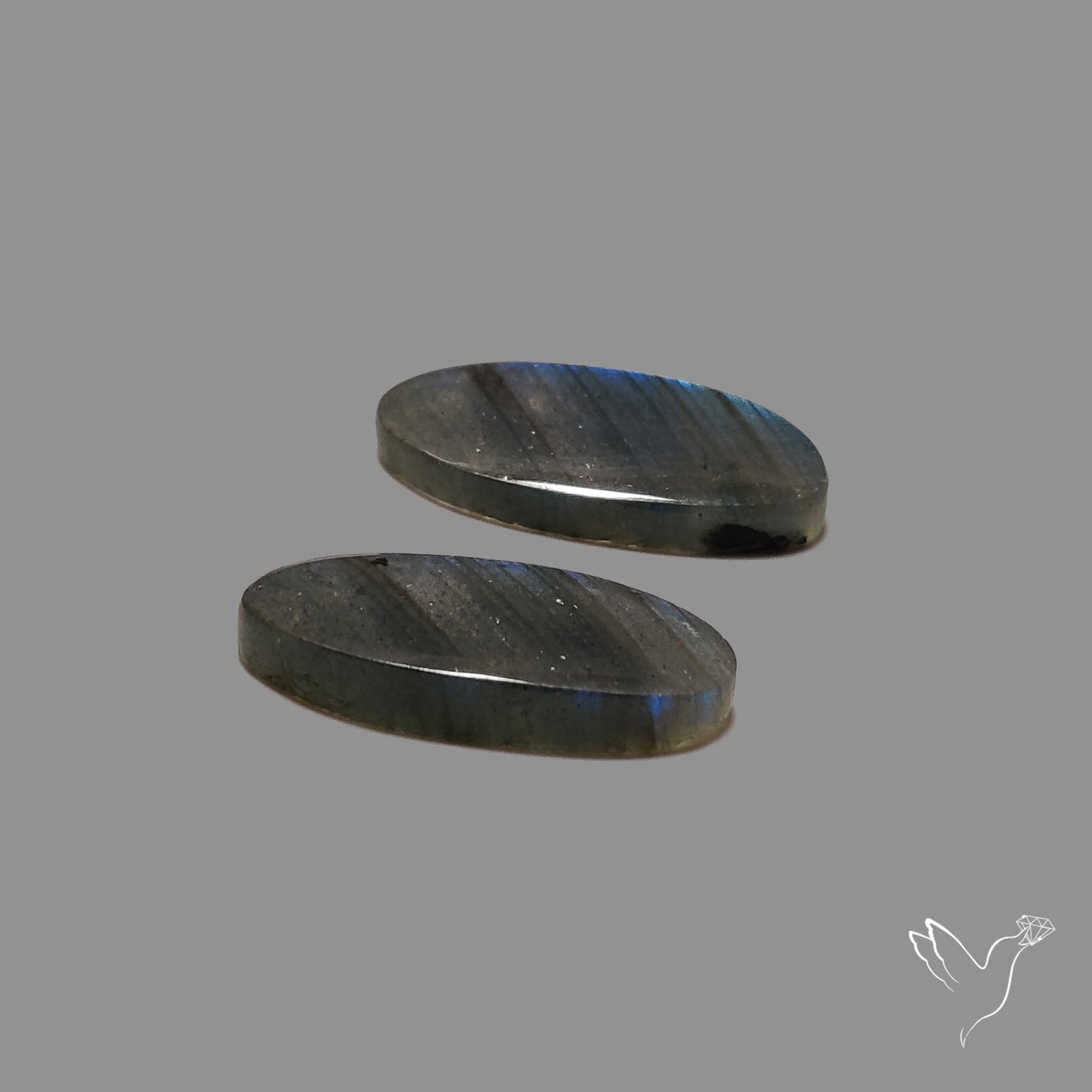 Blue Labradorite Cabochon Pair