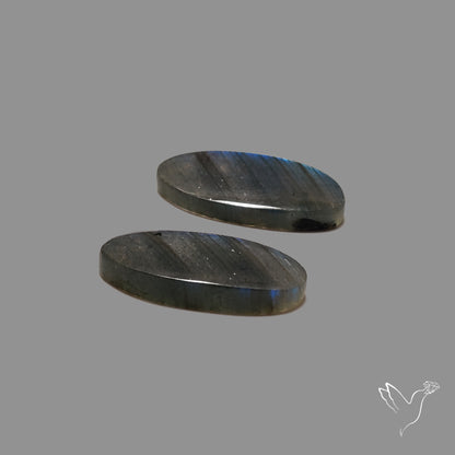 Blue Labradorite Cabochon Pair
