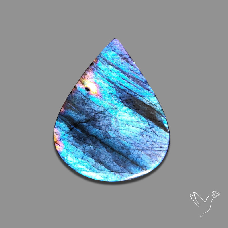 Electric Blue Spectrolite Cabochon