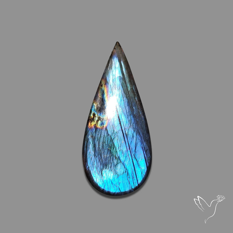 Electric Blue Spectrolite Cabochon