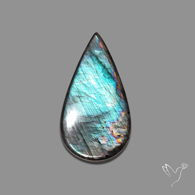 Electric Blue Spectrolite Cabochon