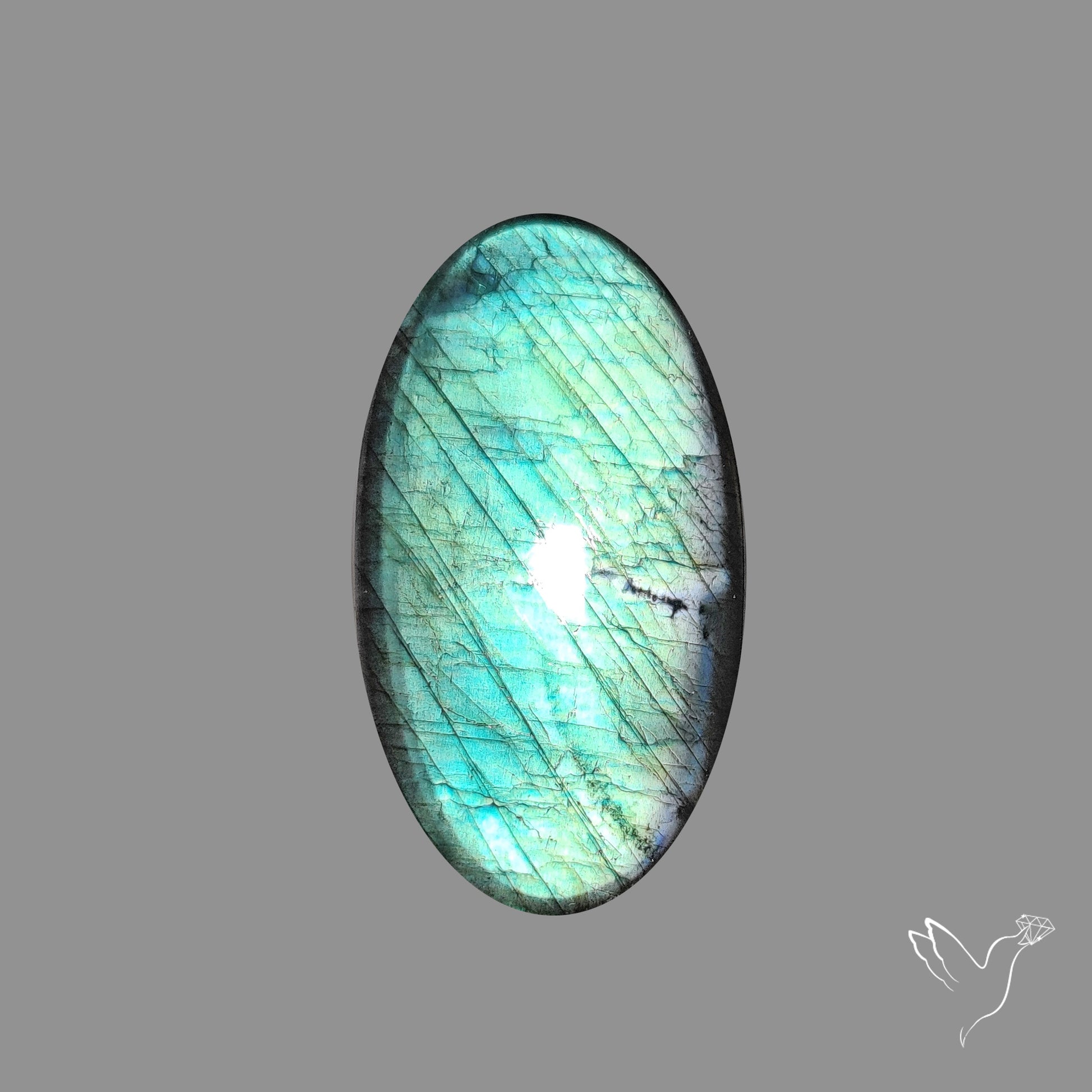 Buy Sea Green Spectrolite Cabochon N46515 Online at GemstonesForSale