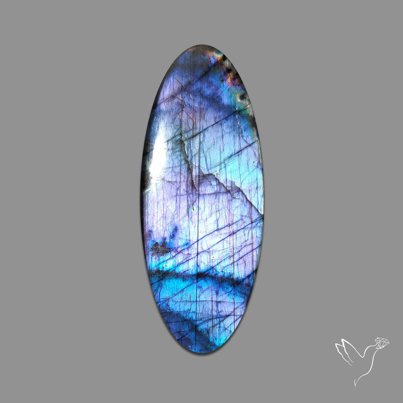 Electric Blue Spectrolite Cabochon