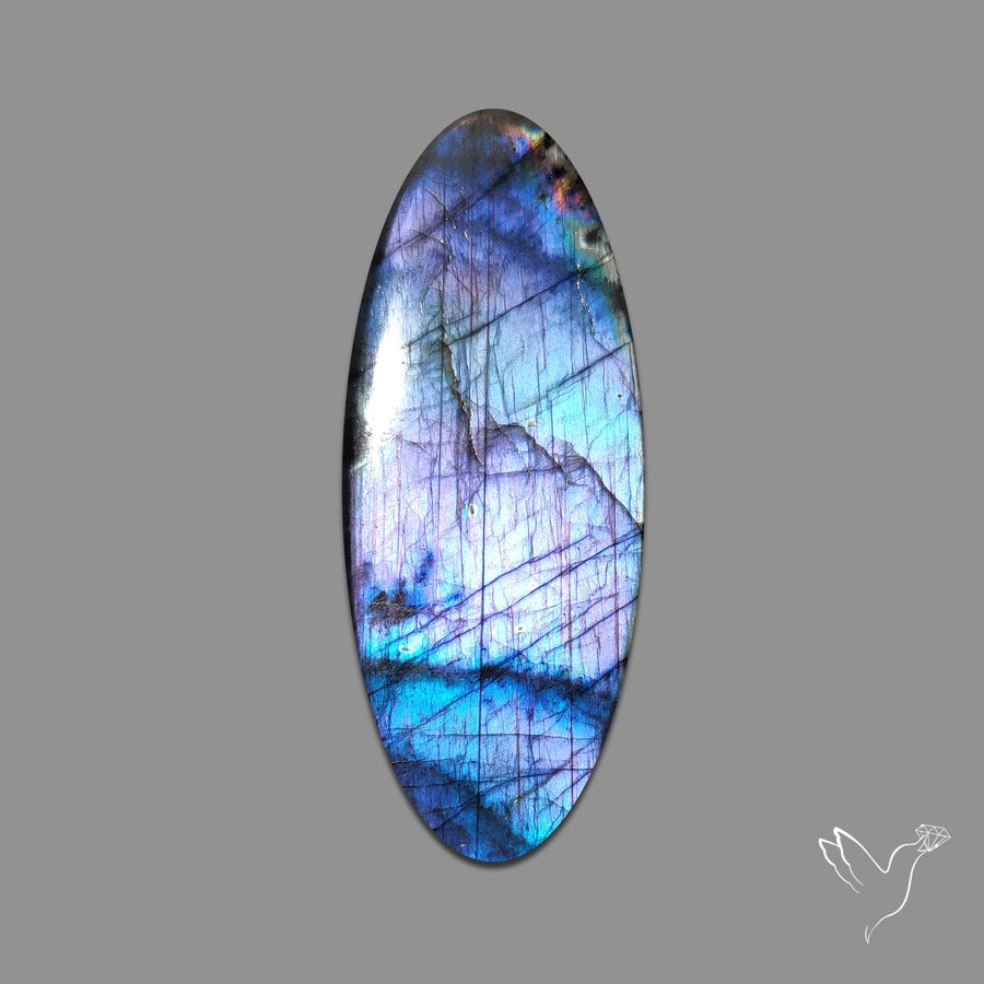 Electric Blue Spectrolite Cabochon