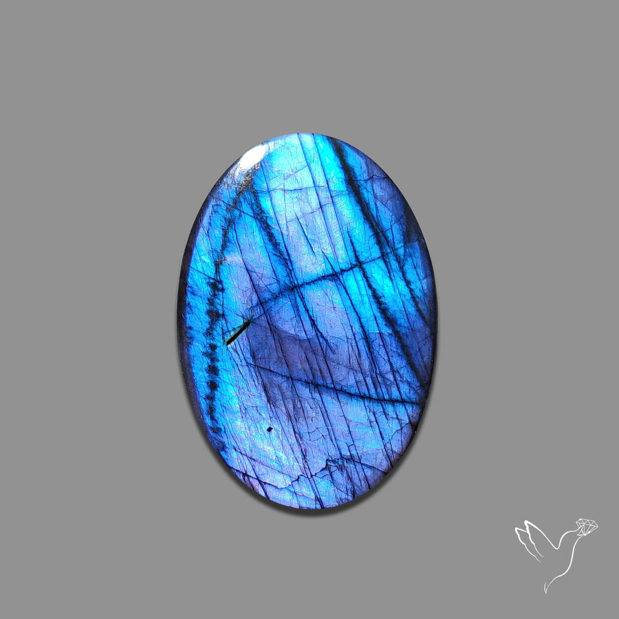 Electric Blue Spectrolite Cabochon