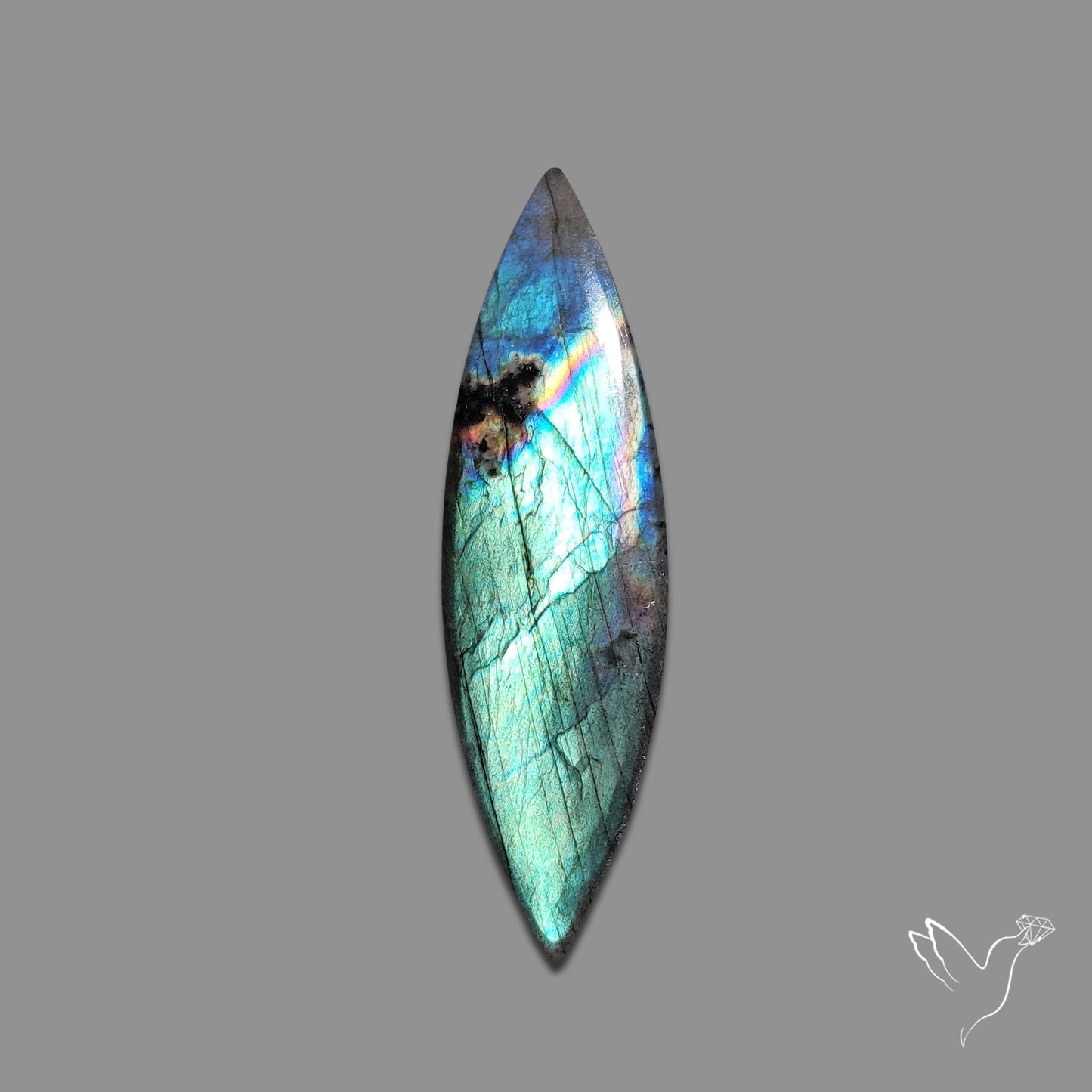 Buy Sea Green Spectrolite Cabochon N46556 Online at GemstonesForSale