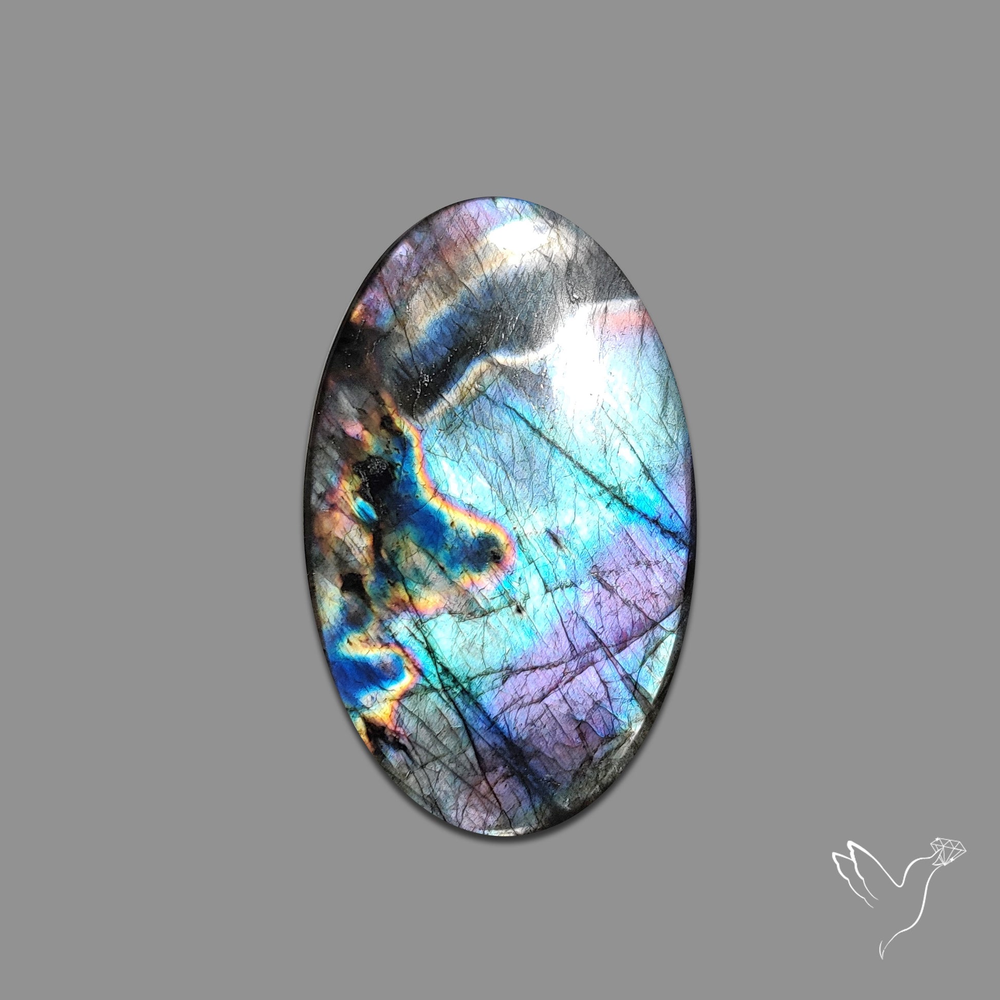 Buy Rainbow Spectrolite Cabochon N46559 Online at GemstonesForSale