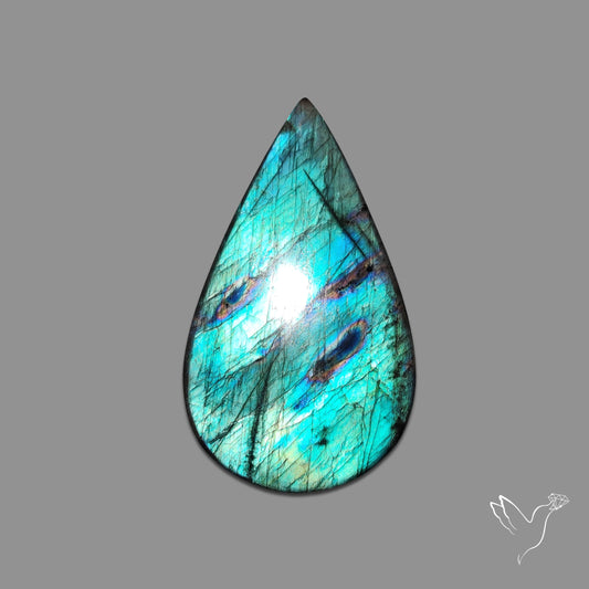 Buy Sea Green Spectrolite Cabochon N46560 Online at GemstonesForSale
